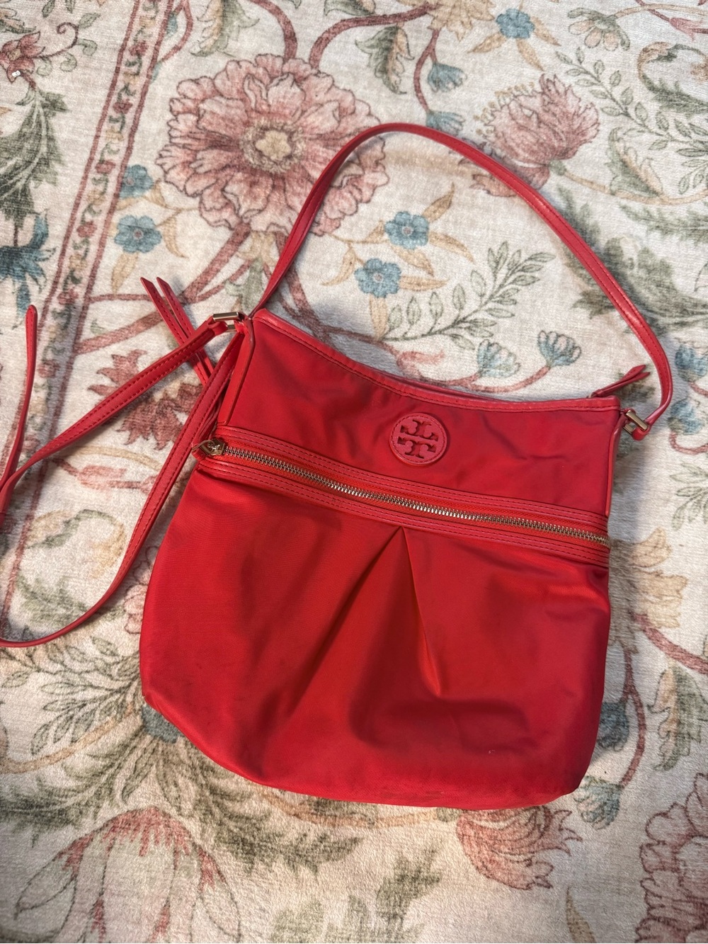 Tory Burch Red Nylon Crossbody Shoulder Bag